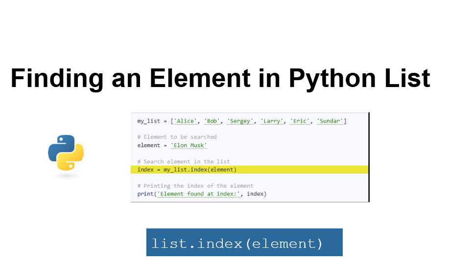 Python Find in List: A Guide to Finding the Index of an Item or Element in a List